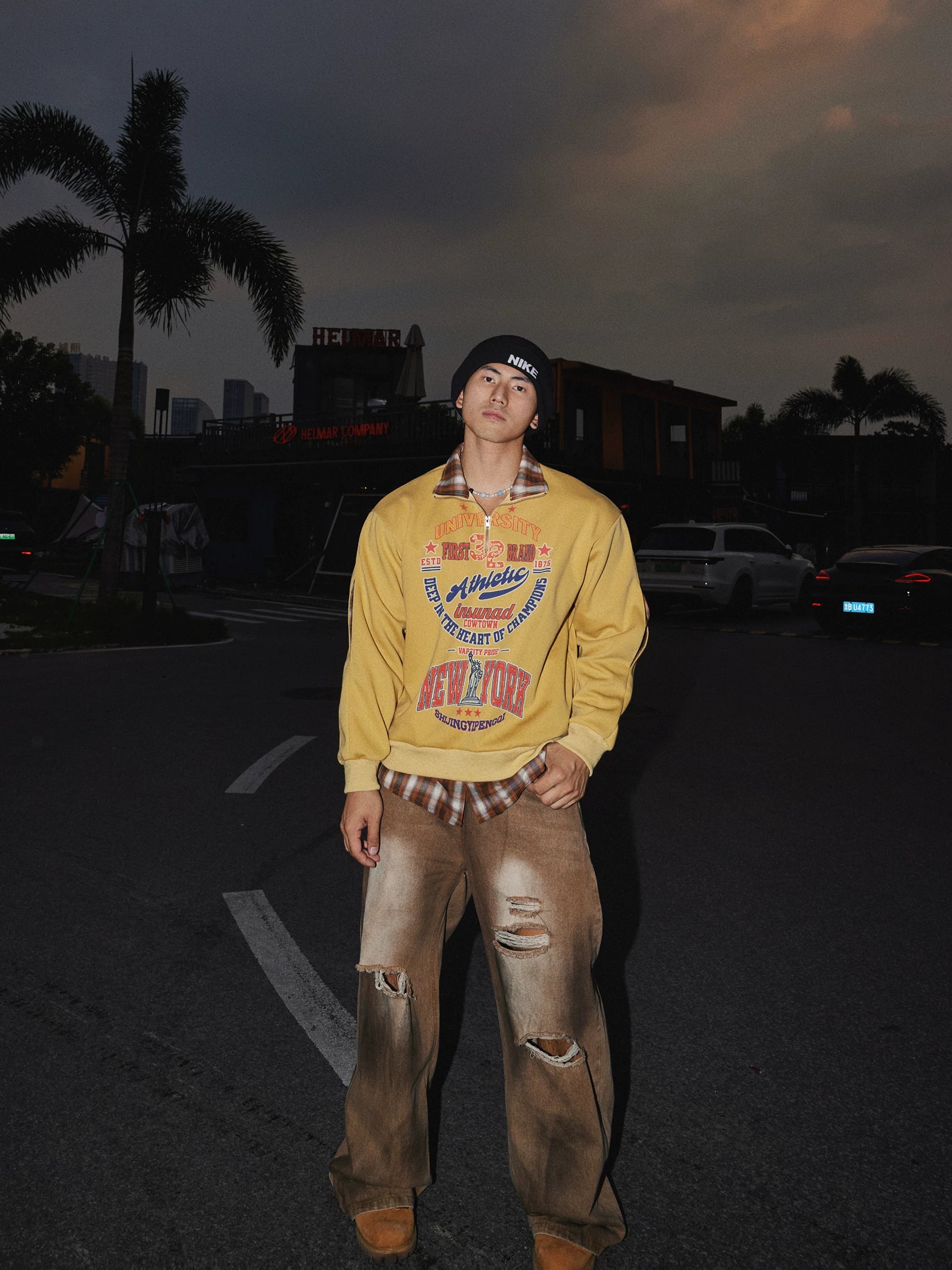 Papaslilmonster Newspaper Gradient Ripped Suit