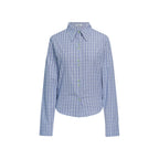 FUNKYFUN Checked Slim-fit Waist Long-sleeved Shirt