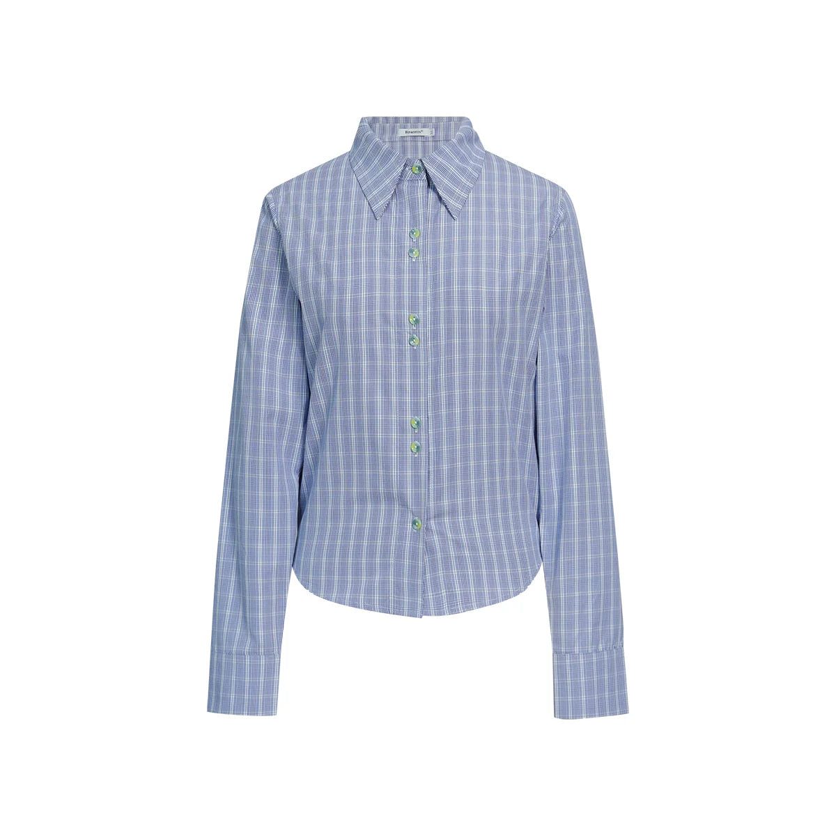 FUNKYFUN Checked Slim-fit Waist Long-sleeved Shirt