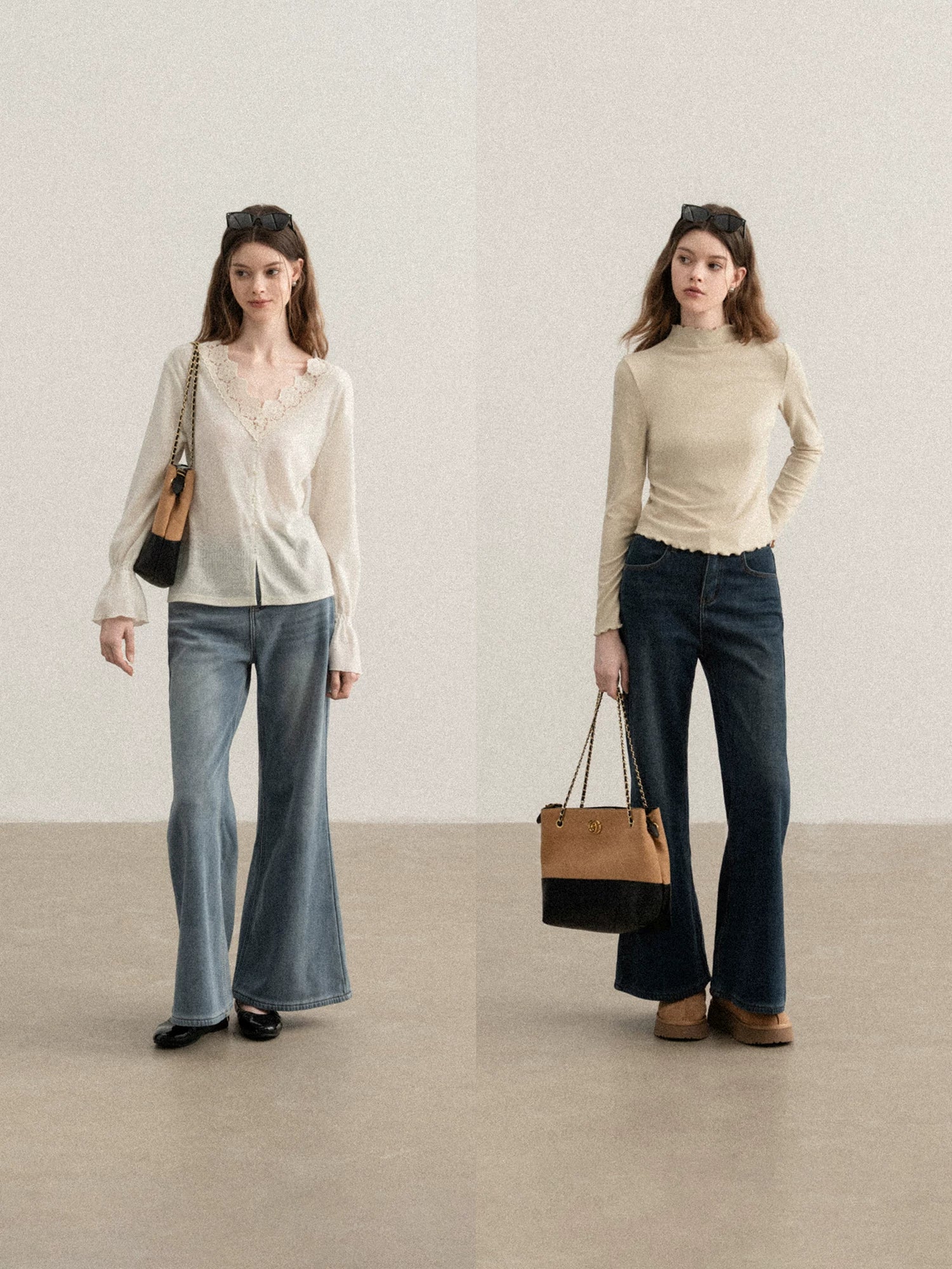 cantonstory High Waist Slim Velvet Jeans