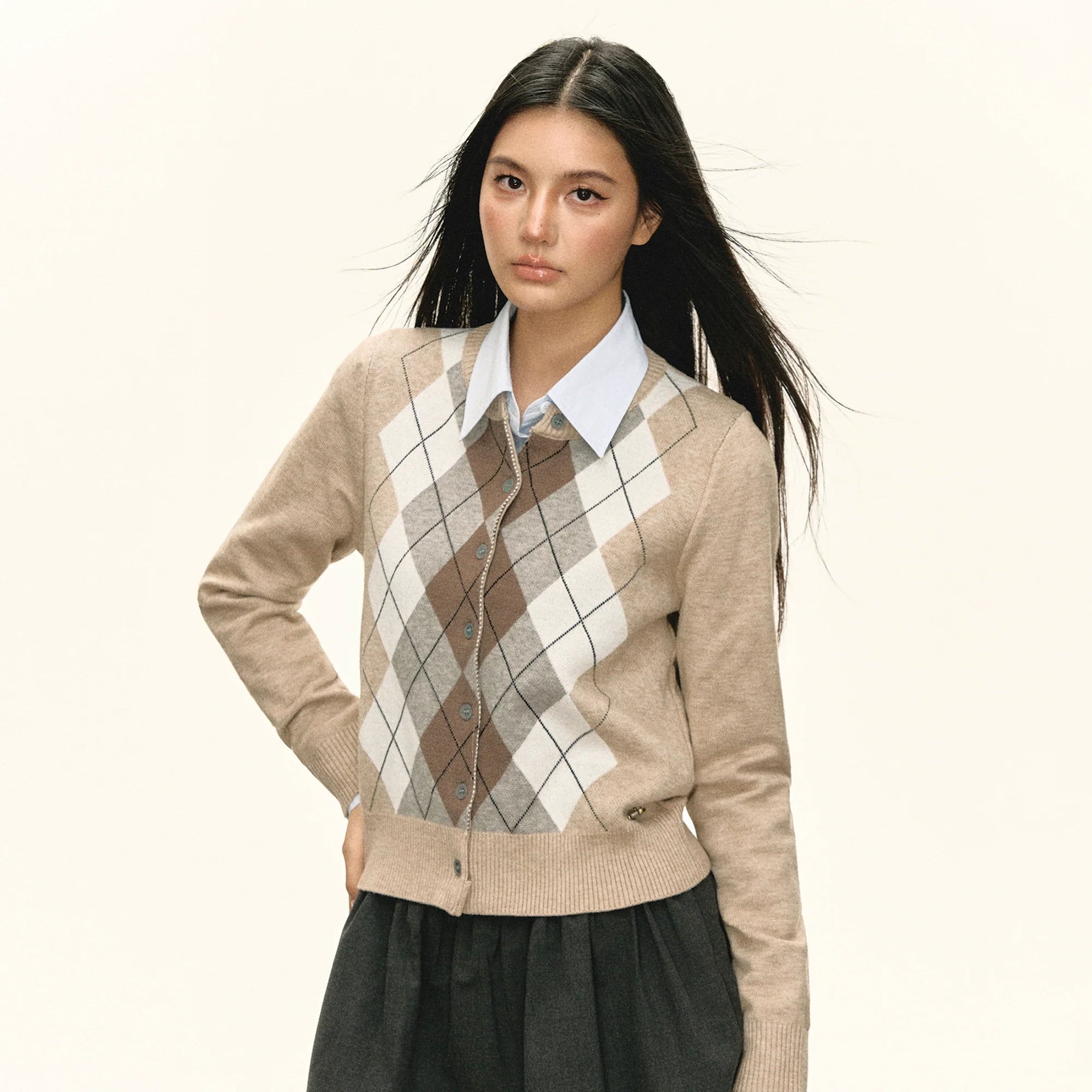 Ariseism Vintage Rhombus Casual Sweater