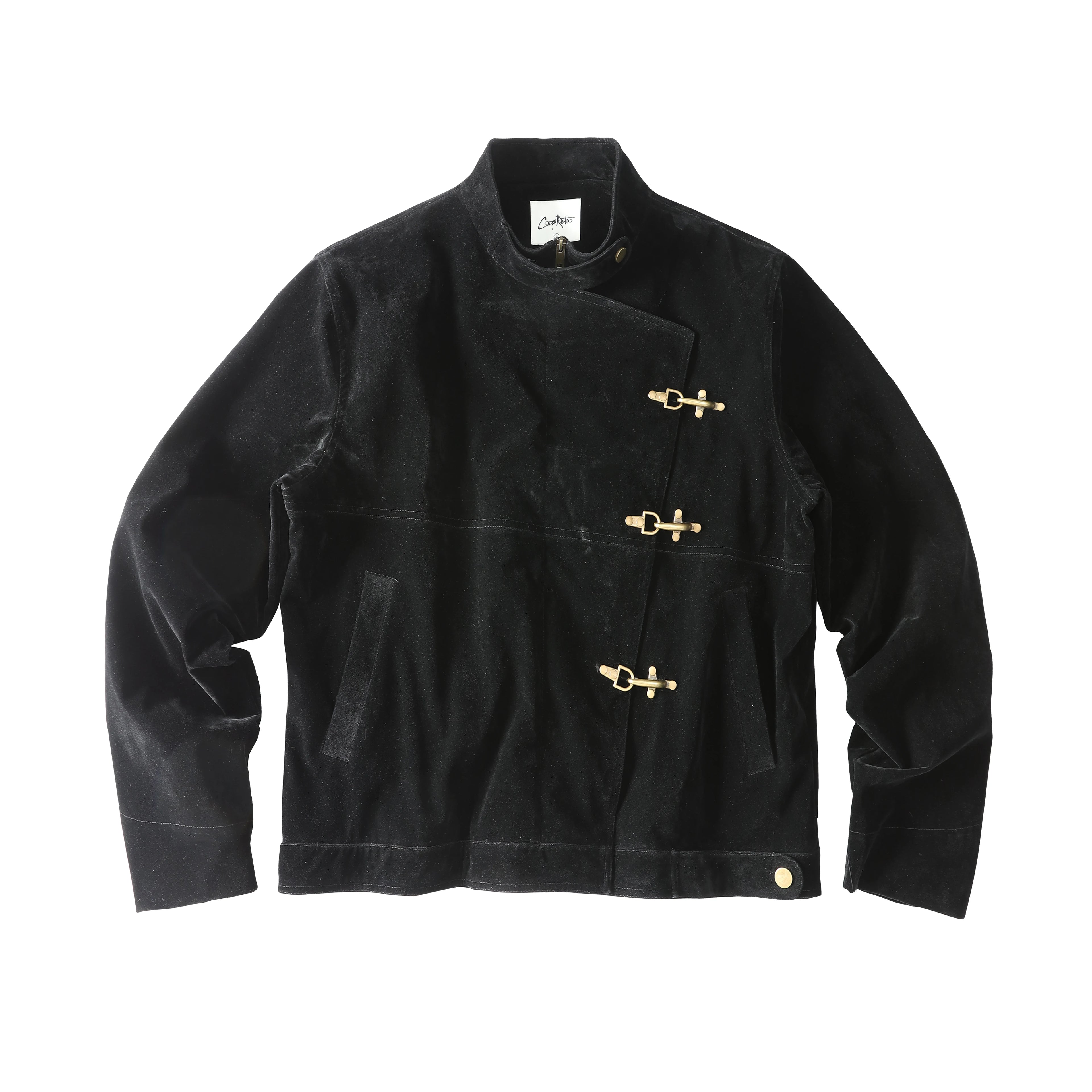 CoosRetro Autumn Faux Suede Airplane Button Jacket