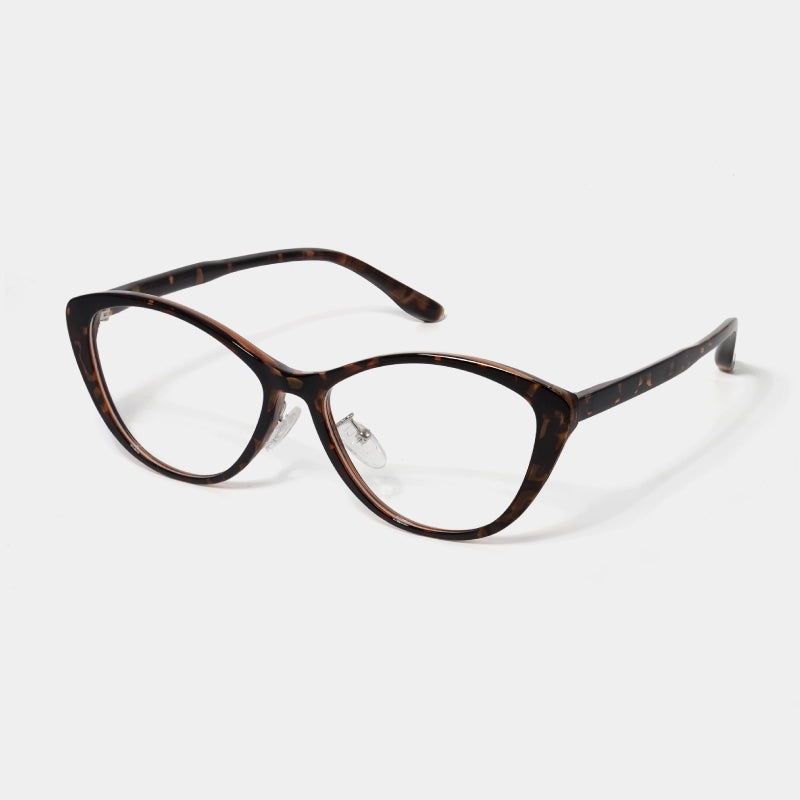 PLCOIN Cat-Eye Tortoise Shell TR Large Frame Adjustable Nose Glasses