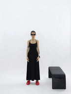 FUZZYKON Big U-neck Slim-fit I-shaped Sling Vest Dress