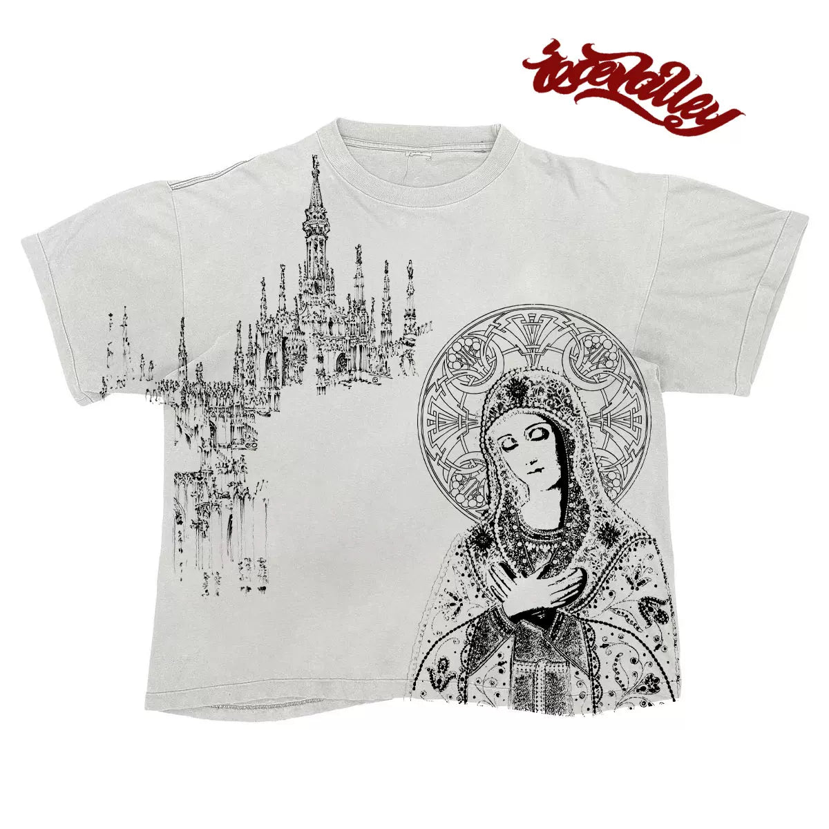 MELANIN Vintage Line Distressed Heavy Short Sleeve T Shirt