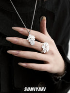 SUMIYAKI Cherry Blossom Zircon Cold Simple Necklace