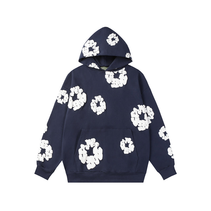 FOG x Denim Tears cotton puff print classic American loose hoodie