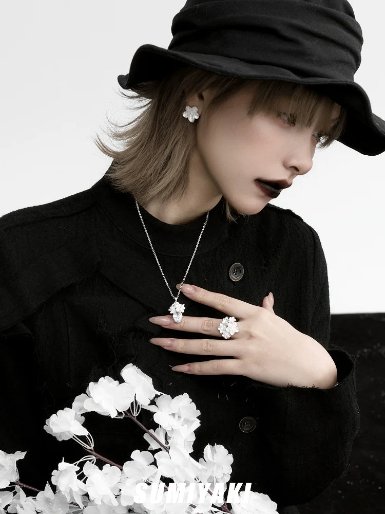 SUMIYAKI Cherry Blossom Zircon Cold Simple Necklace