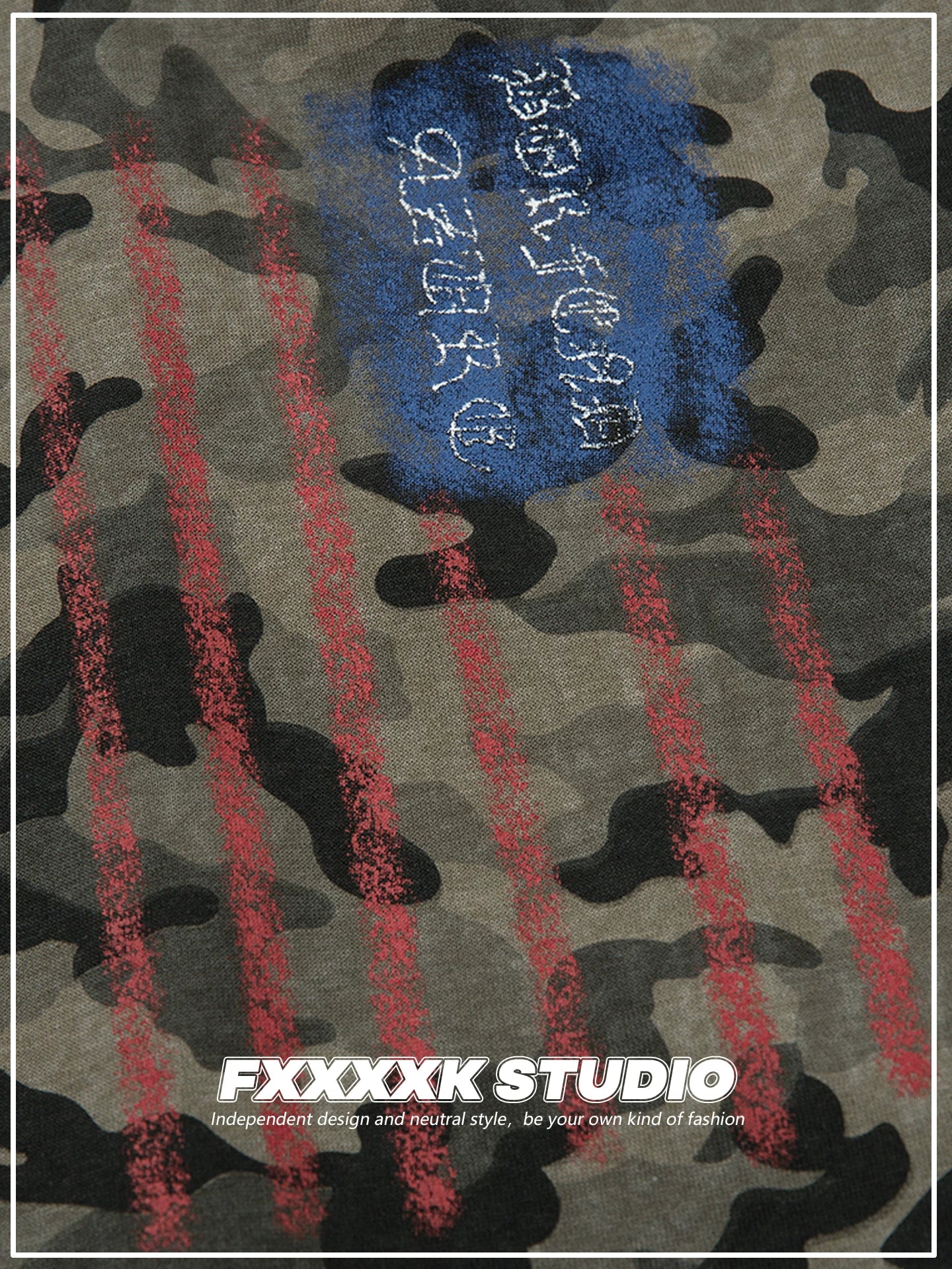 FXK Original Camouflage Double Zipper Cardigan Jacket