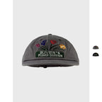 SONDER SHOP Flower Embroidered Flat Brim Hat