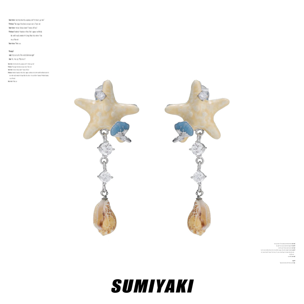 SUMIYAKI Fringed Shell Beaded Earrings
