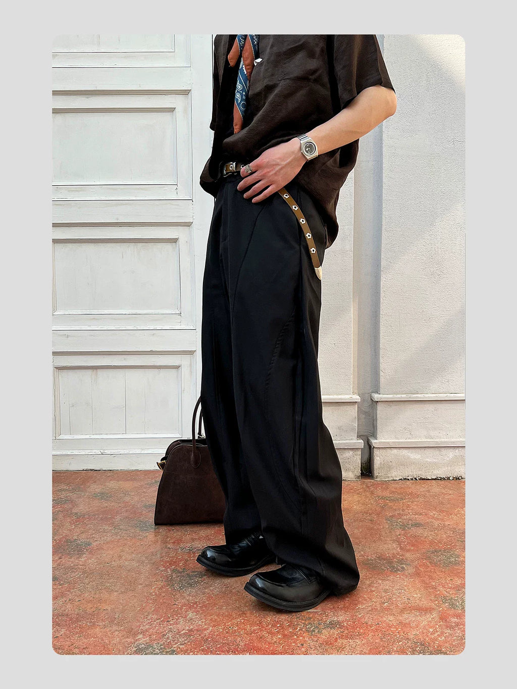 HANQIAORJI Cowhide Yuppie Heightening Loafers