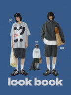 STILLYOU Simple Double Overalls Pocket Plaid Suit Shorts