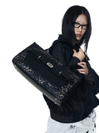 BINGBONG Miss Meri Black Panther Leather Tote Bag