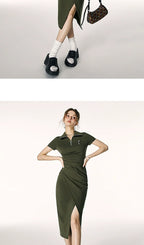 Imone Pumped Lapel Temperament Dress