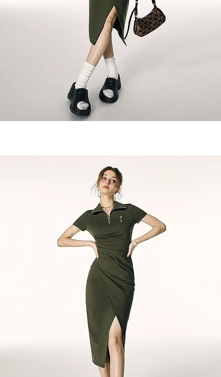 Imone Pumped Lapel Temperament Dress