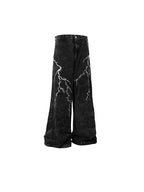FXK Original Embroidered Lightning Loose Jeans