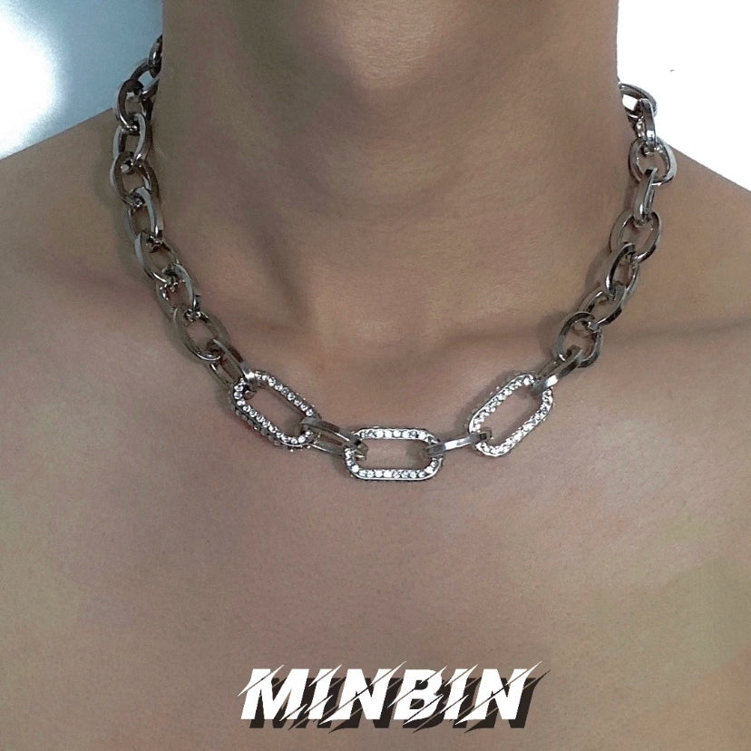 Cuban Diamond Splicing Clavicle Necklace