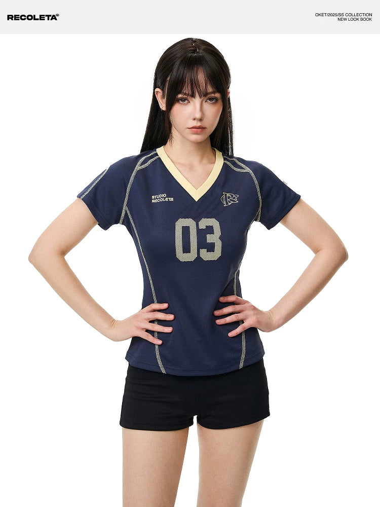 RECOLETA Contrast Digital Print Football Tee