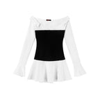 Zero Stripe Splicing V-Neck Slim Fit Dress