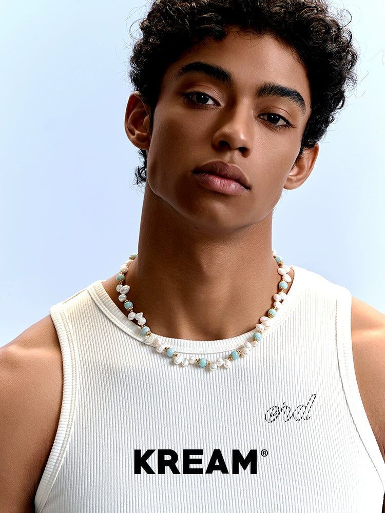 KREAM Amazonite Pearl Clavicle Necklace