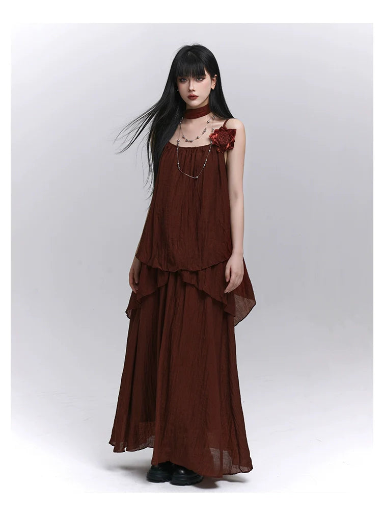 LADYGHOST Cold Artistic Suit Dress