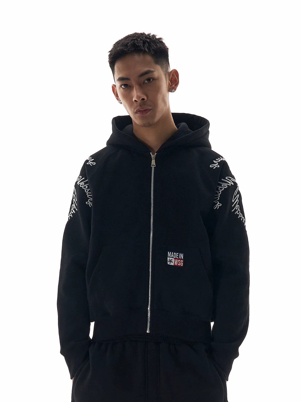 WebSurfGroup Minimalist Embroidered Pattern Velvet Jacket