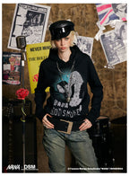 DONSMOKE Front Shoulder Hooded Sweater