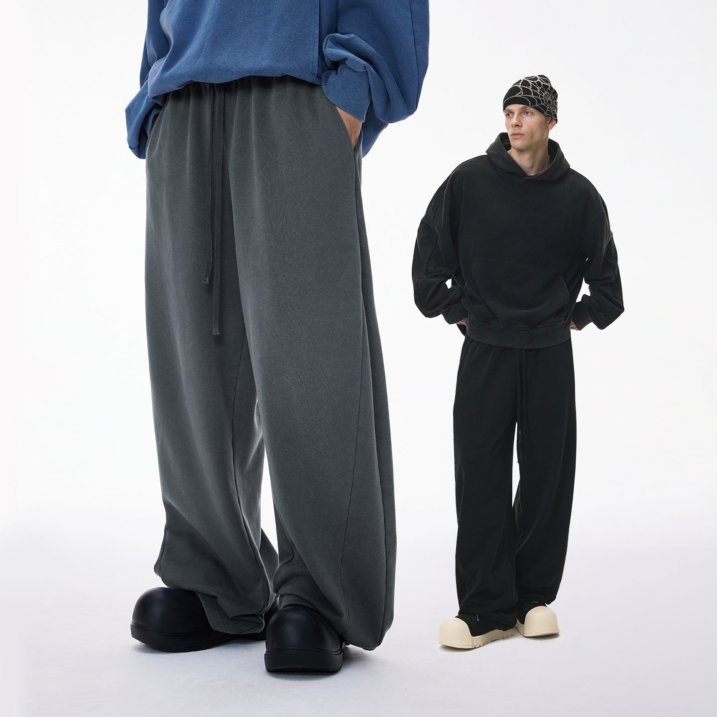 Inflation Casual Wide-leg Washing Scimitar Sweatpants