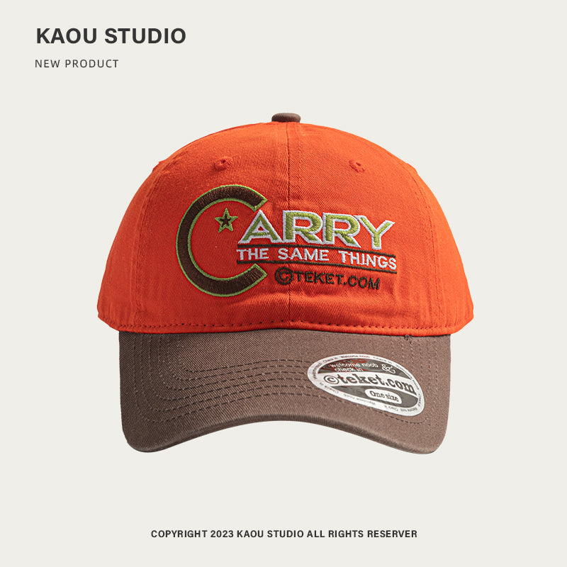 KAOU Carry Orange Color-block Letter Cap