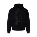 YADcrew Heavy Duty Embroidered Pearl Zipper Hooded Jacket
