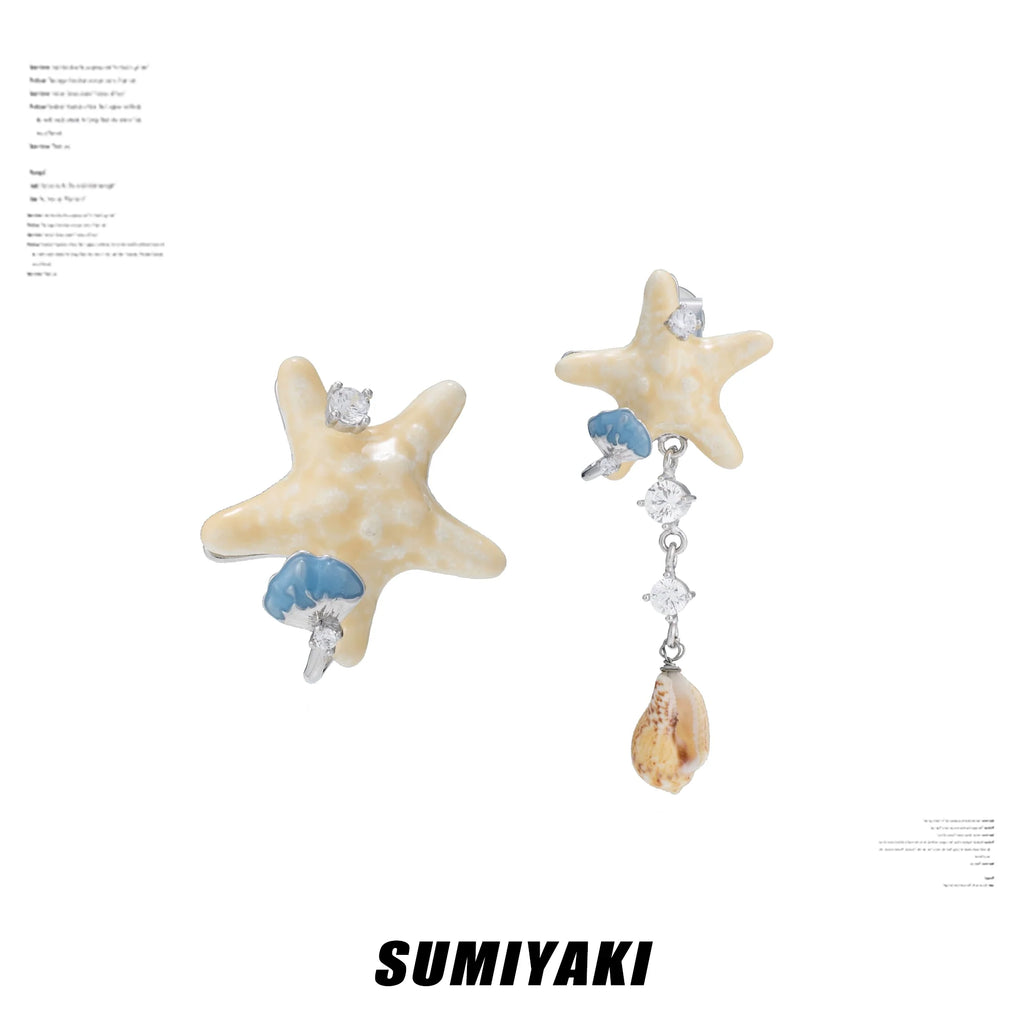 SUMIYAKI Fringed Shell Beaded Earrings