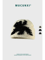 MUCUNXI Jacquard Kitten Knit Beanie