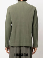 IMAGISM Japanese Non Miyake Pleated Collarless Suit Jacket JD166