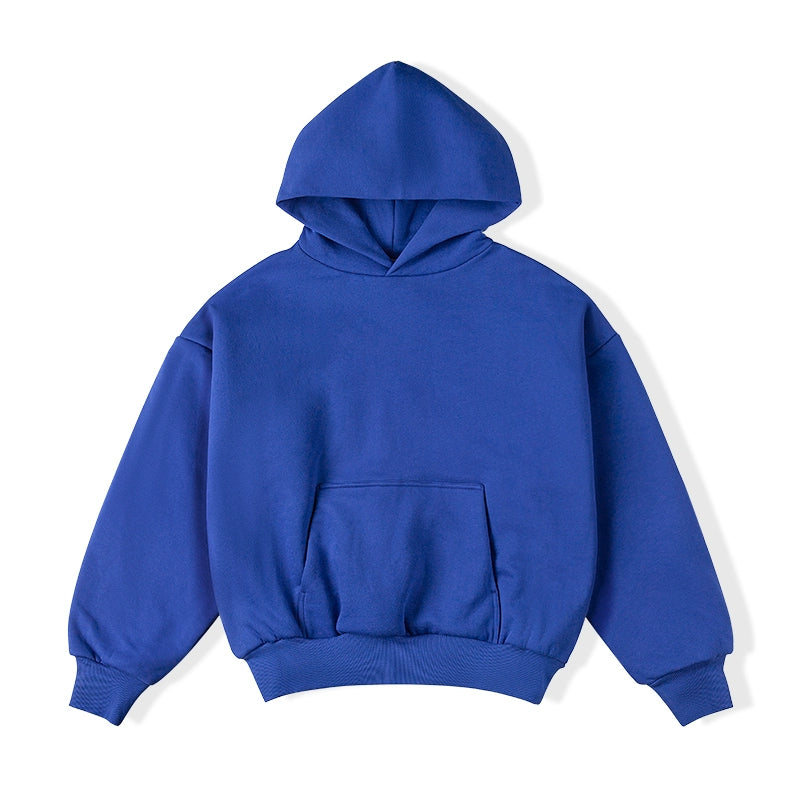 IDLT Double-Layer 400g Short Hoodie – Heavyweight Off-Shoulder Streetwear