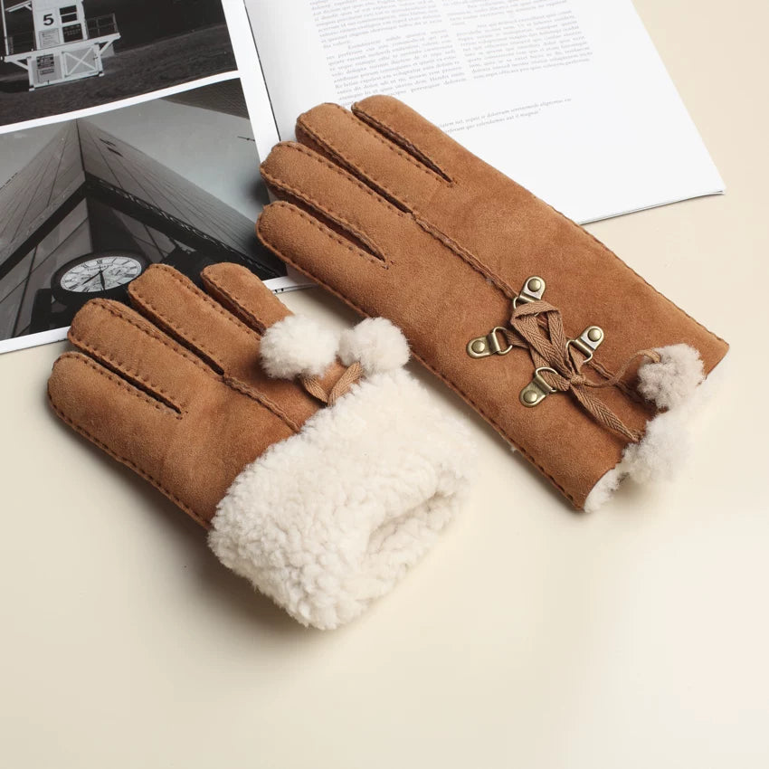 St. John's Merino Fur Tassel Warm Gloves