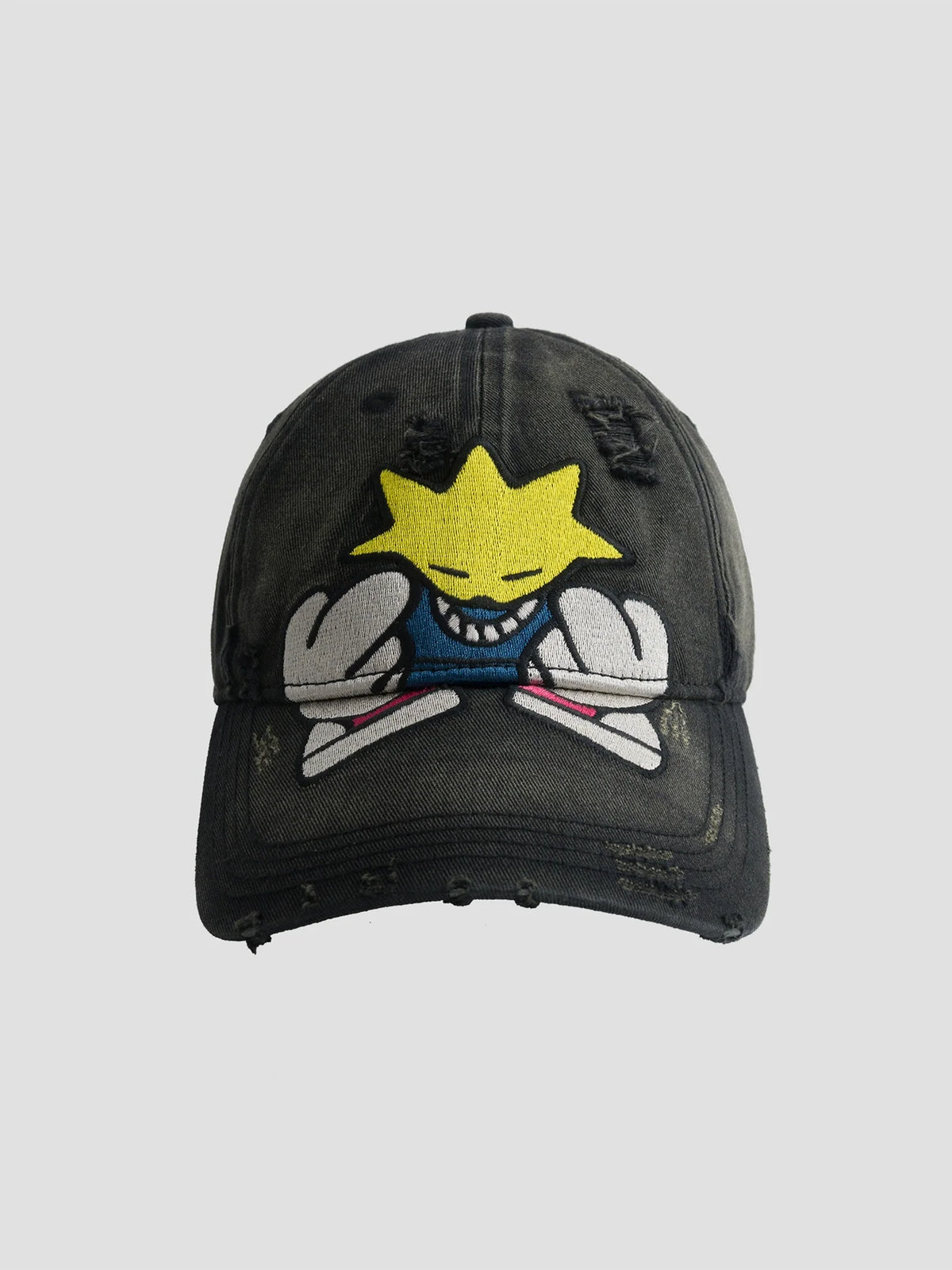 Fleamarket Cartoon Embroidery Wash Cotton Baseball Cap