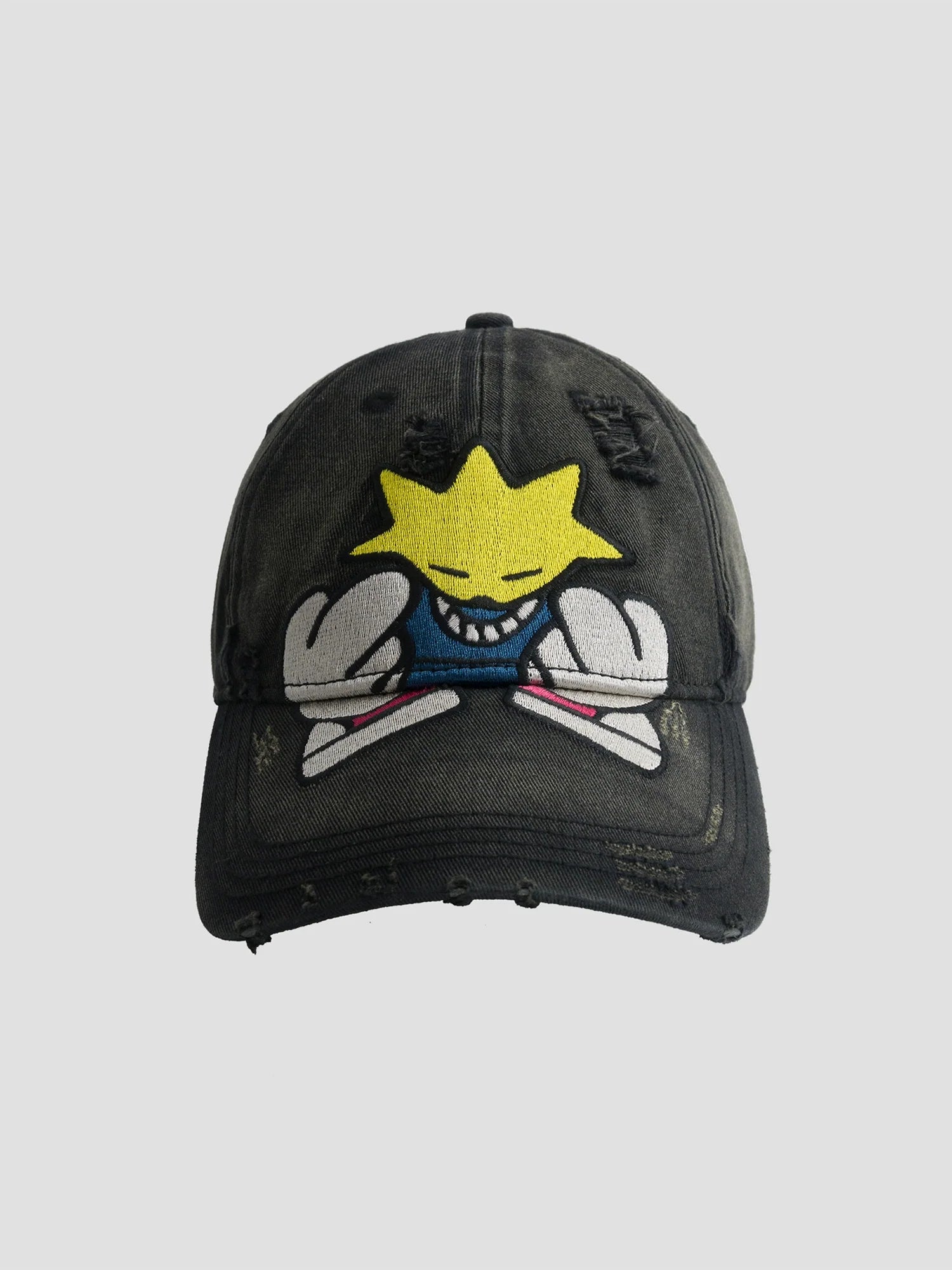 Fleamarket Cartoon Embroidery Wash Cotton Baseball Cap