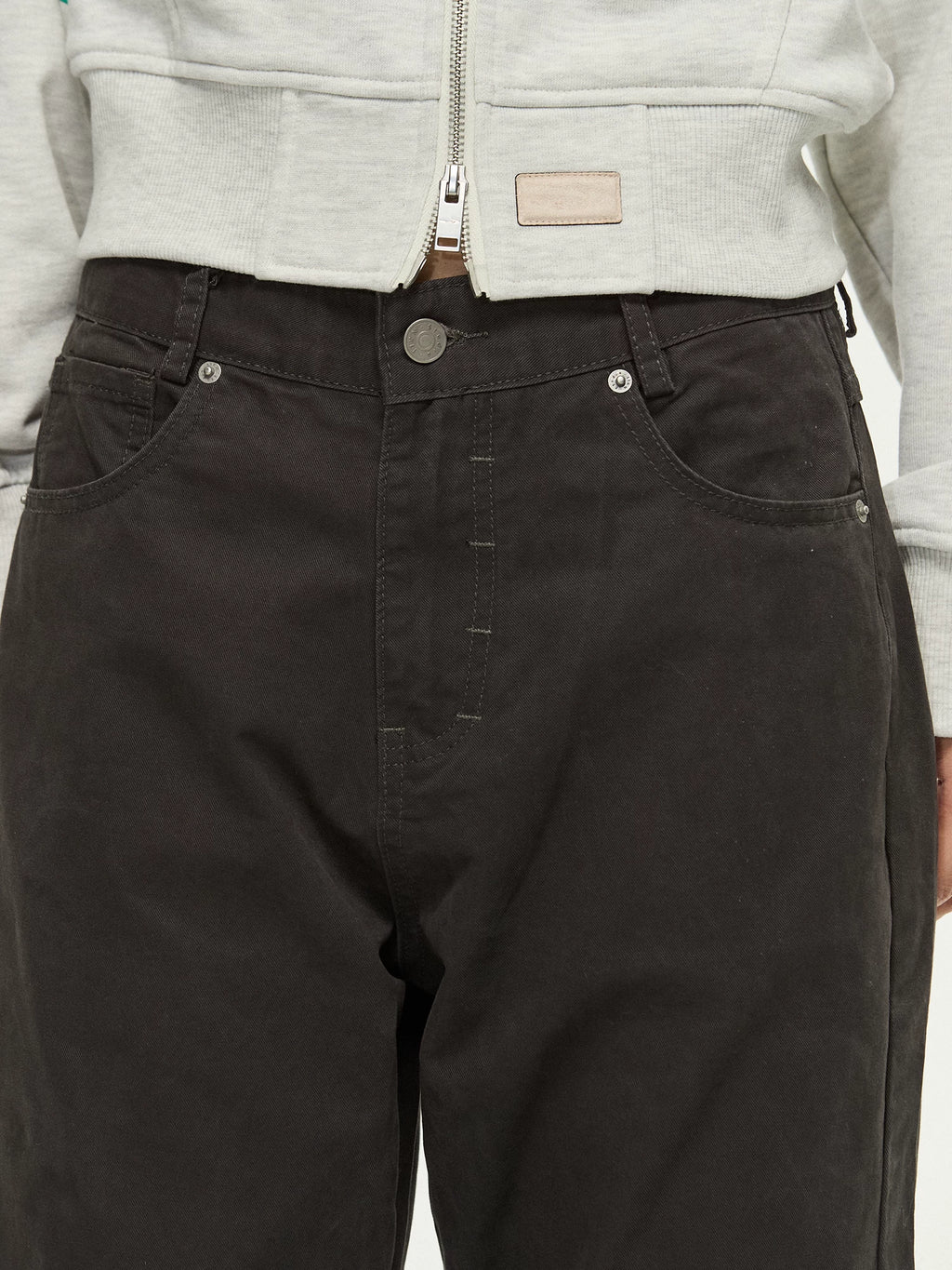 Mr. Jiangnan NewJNXS Retro Distressed Cotton Twill Bootcut Jeans