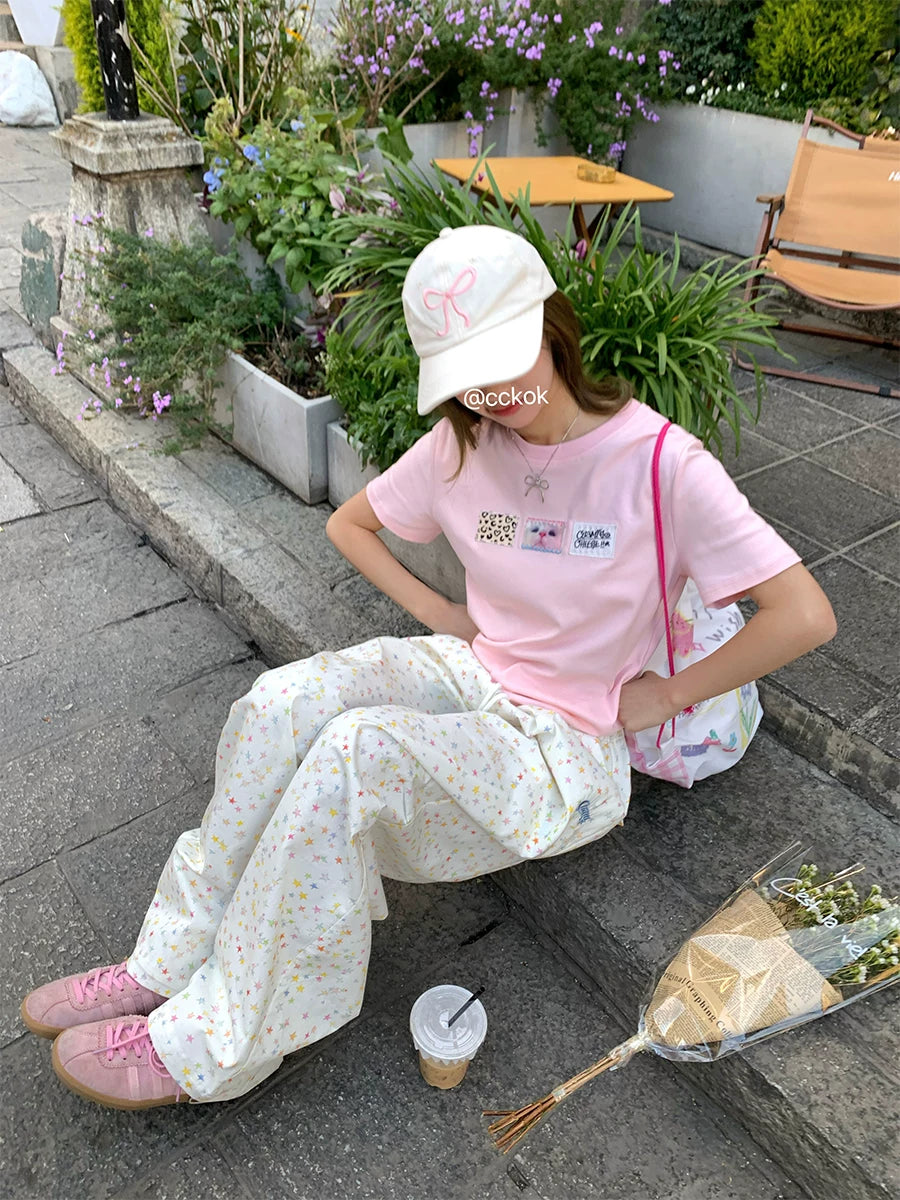 CCKOK Hand Painted Star Print Pants