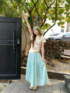 CCKOK Dream Butterfly Print Slim Shoulder T Shirt