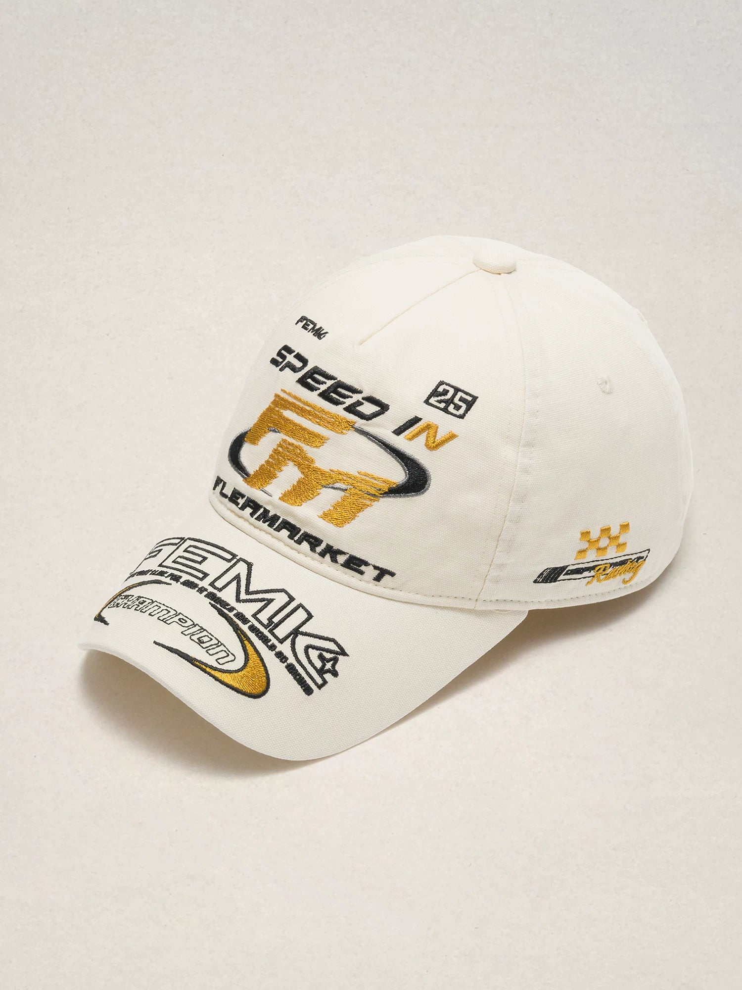 Fleamarket American Heavy Embroidered Letter Racing Cap