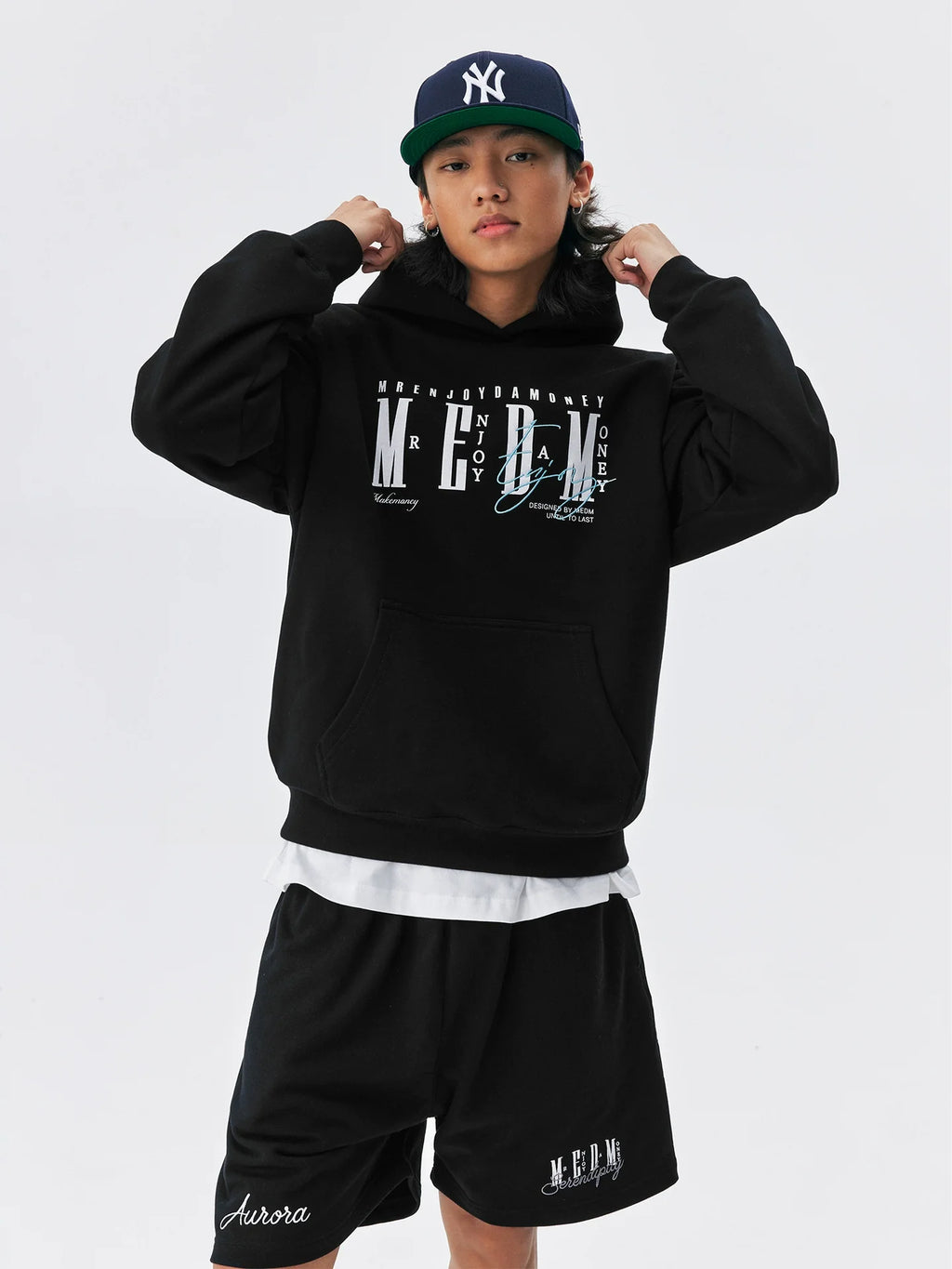 MEDM Three-dimensional Embroidered Font Hooded Sweater