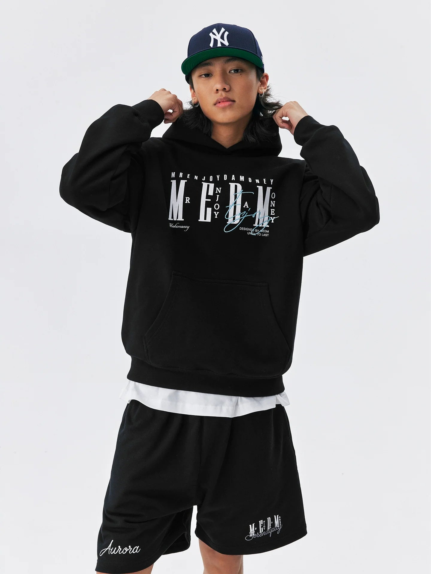 MEDM Three-dimensional Embroidered Font Hooded Sweater
