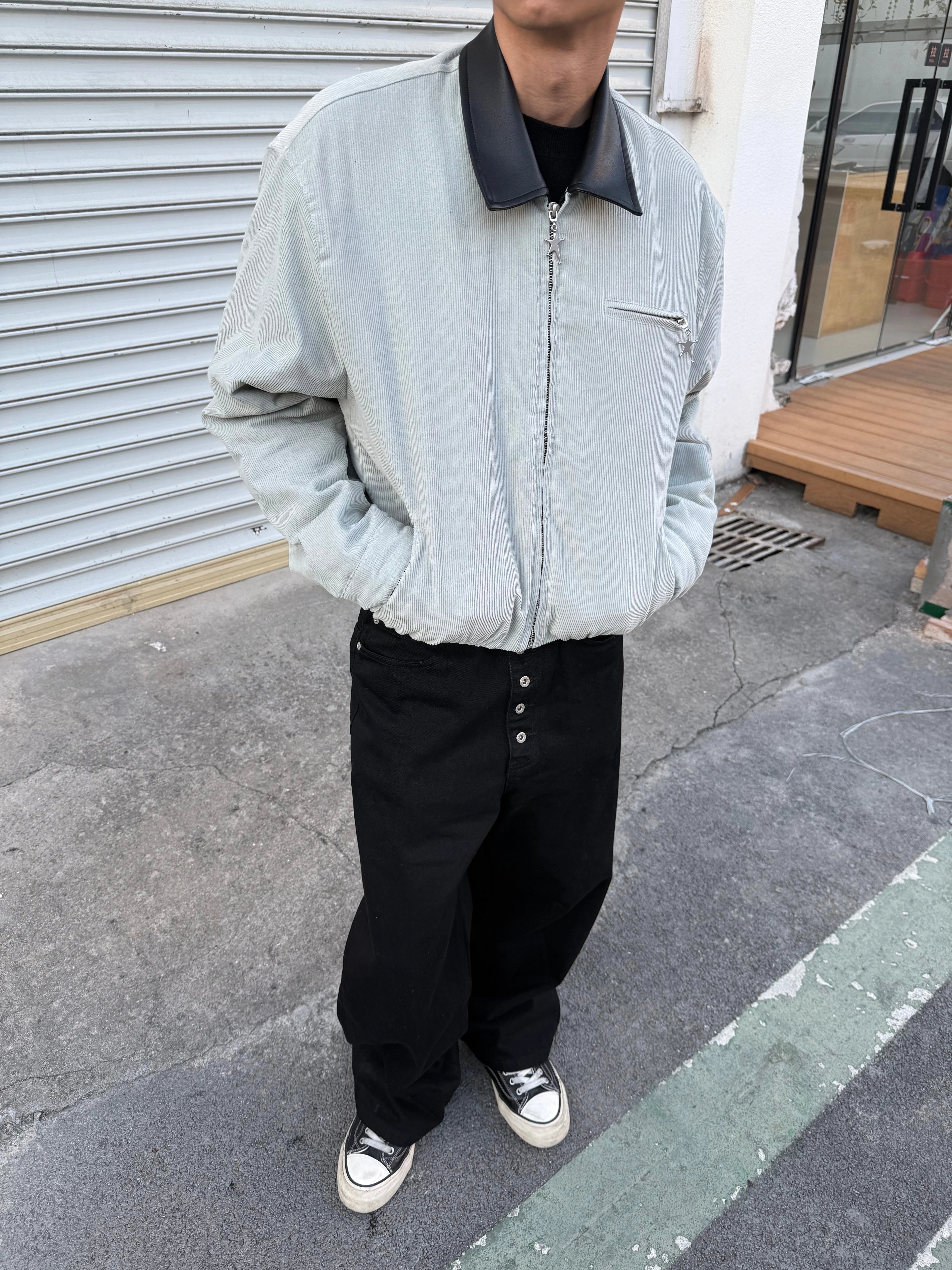 CENSMADE Corduroy Embroidered Work Jacket