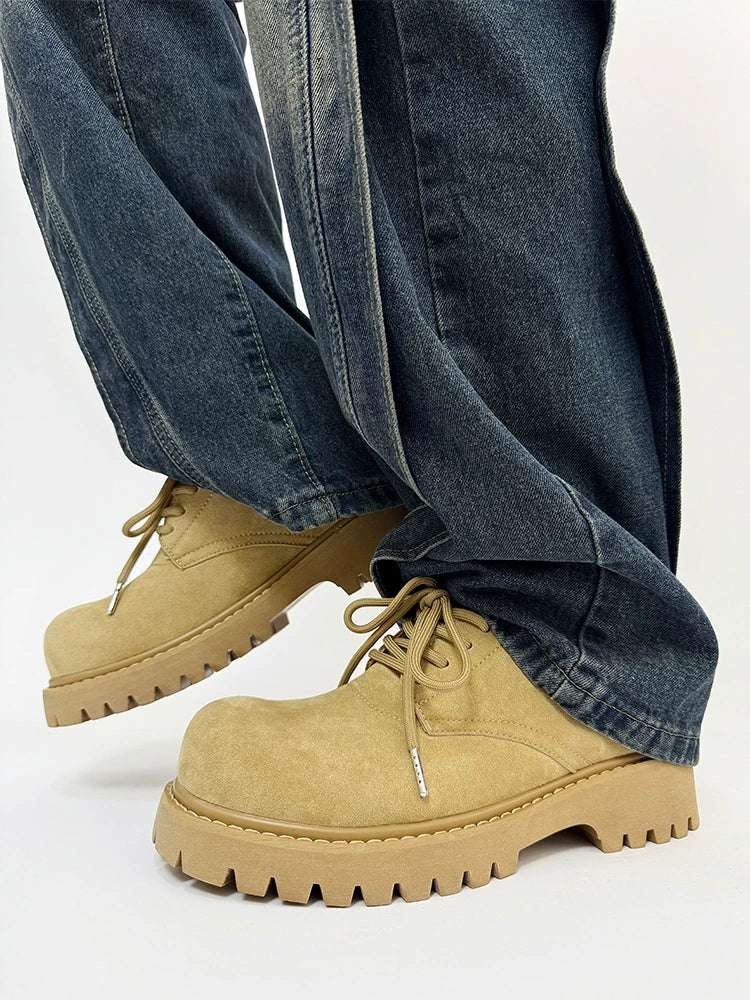 Breathable Derby Low Top Work Suede Shoes