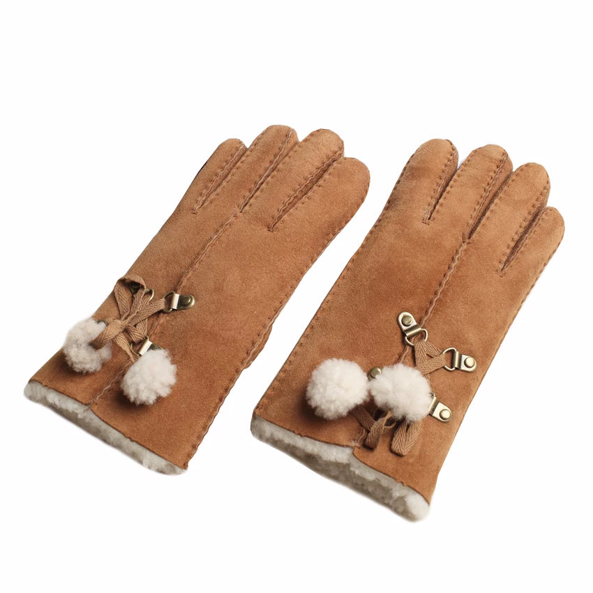 St. John's Merino Fur Tassel Warm Gloves
