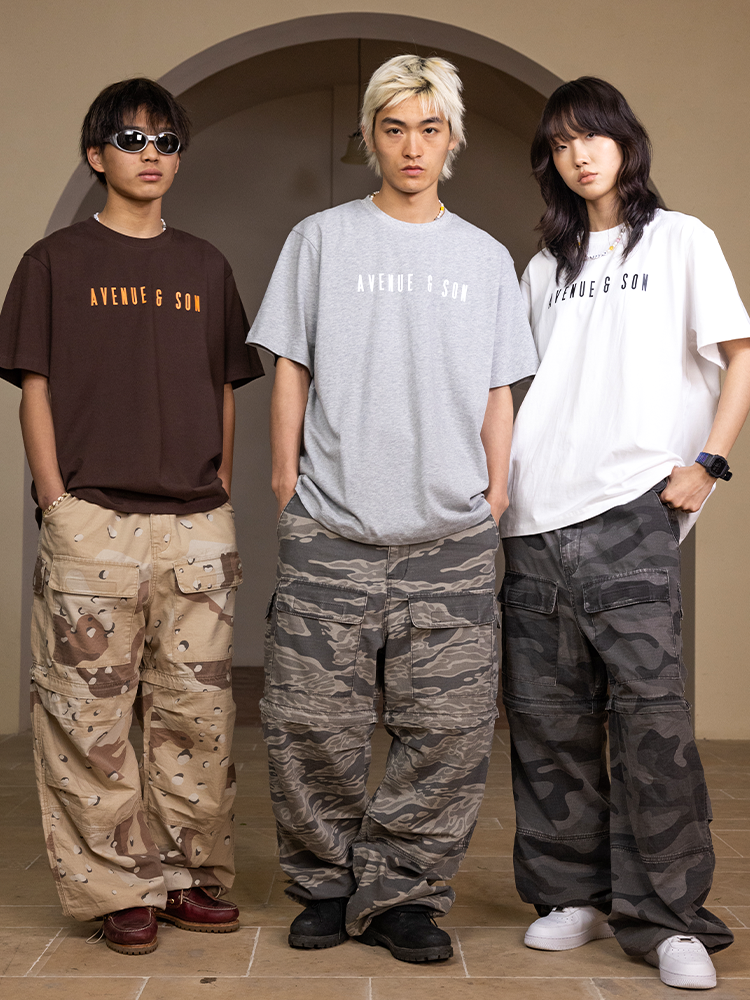 AVENUESON Three Color Detachable Camouflage Casual Pants