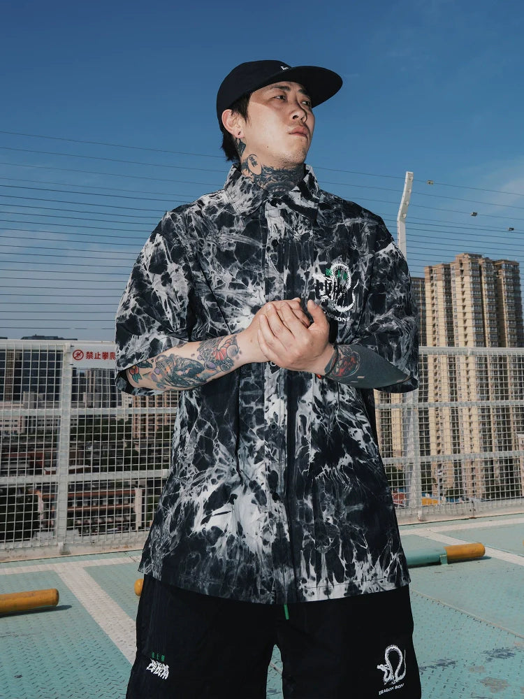 STA Tie-dye Lapel Button-down Shirt