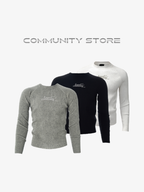 Community Letter Embroidery Slim Fit Sweater